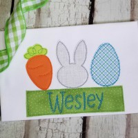 Carrot, Bunny, Easter Egg Applique Design